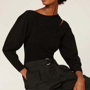 A.L.C Addison Black Sweater Cutout Layer Effect XS 0 New